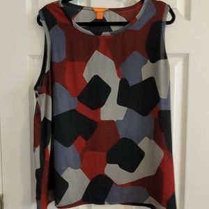 Sleeveless pattern blouse